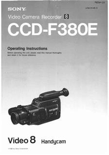 Sony CCD F 380 E manual. Camera Instructions.